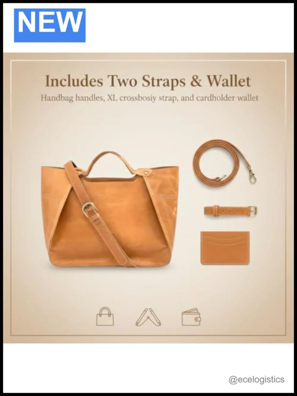 Genuine Leather Tote Bag for Women Structured Work Travel Handbag